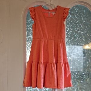 Girl's Flutter Sleeve Eyelit Dress